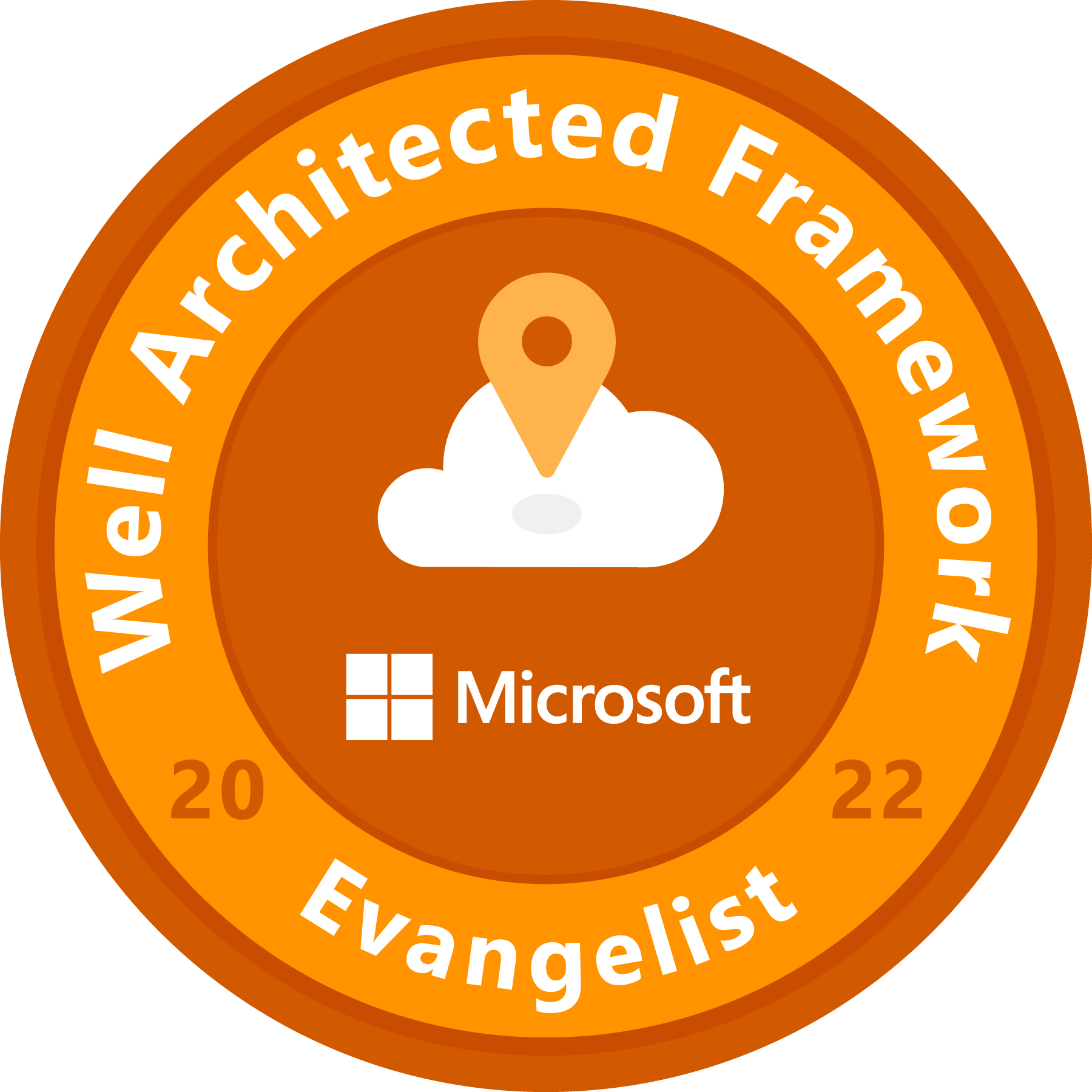 Evangelist: Well-Architected Framework 2022 badge