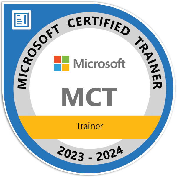 Microsoft Certified Trainer 2023-2024 badge